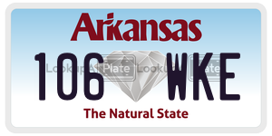 106WKE  license plate in AR