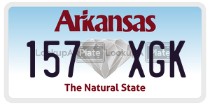 157XGK  license plate in AR