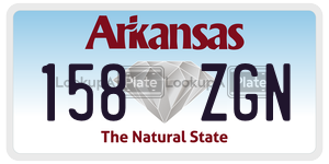 158ZGN  license plate in AR