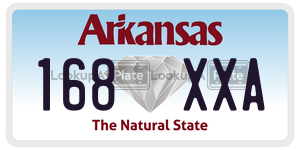 168XXA license plate in Arkansas
