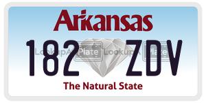 182ZDV  license plate in AR