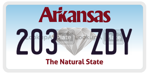 203ZDY  license plate in AR