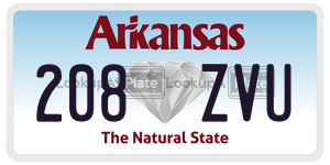 208ZVU  license plate in AR