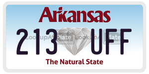 213UFF  license plate in AR