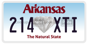 214XTI license plate in Arkansas