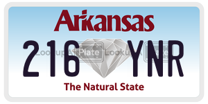 216YNR  license plate in AR
