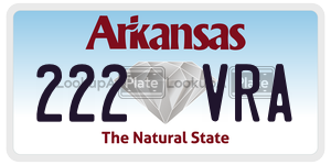 222VRA  license plate in AR