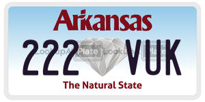 222VUK  license plate in AR
