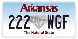 222WGF  license plate in AR