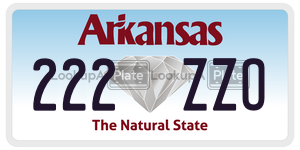 222ZZO license plate in Arkansas
