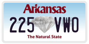 225VWO  license plate in AR