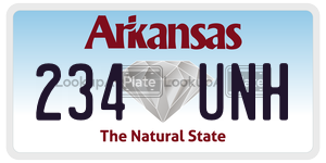 234UNH  license plate in AR