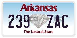 239ZAC  license plate in AR
