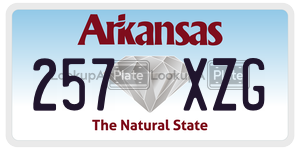 257XZG  license plate in AR