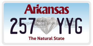 257YYG  license plate in AR