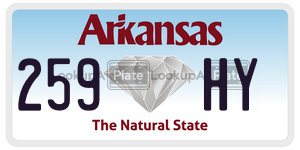259HY  license plate in AR