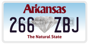266ZBJ  license plate in AR