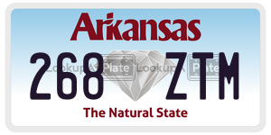 268ZTM  license plate in AR
