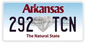 292TCN  license plate in AR