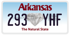 293YHF  license plate in AR