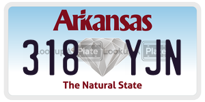 318YJN  license plate in AR