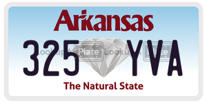 325YVA  license plate in AR