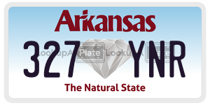 327YNR  license plate in AR