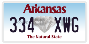334XWG  license plate in AR