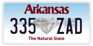 335ZAD  license plate in AR