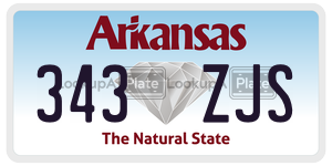 343ZJS  license plate in AR