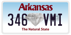 346VMI license plate in Arkansas