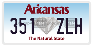 351ZLH license plate in Arkansas
