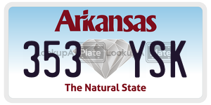 353YSK  license plate in AR