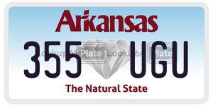 355UGU  license plate in AR