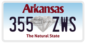 355ZWS  license plate in AR