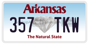 357TKW  license plate in AR