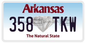 358TKW  license plate in AR