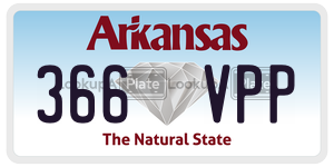 366VPP  license plate in AR