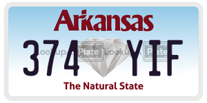 374YIF  license plate in AR