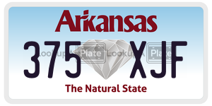 375XJF license plate in Arkansas