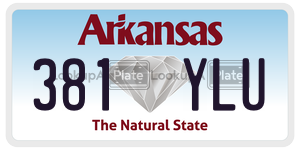 381YLU  license plate in AR