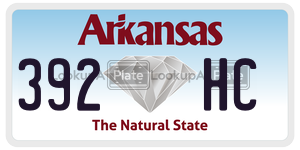 392HC  license plate in AR