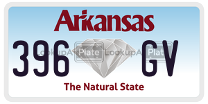 396GV  license plate in AR