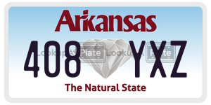 408YXZ license plate in Arkansas