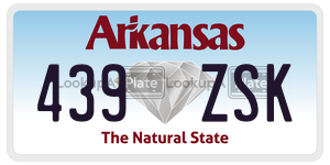 439ZSK  license plate in AR