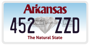 452ZZD  license plate in AR