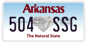 504SSG  license plate in AR