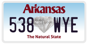 538WYE  license plate in AR