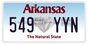 549YYN  license plate in AR