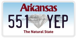 551YEP  license plate in AR